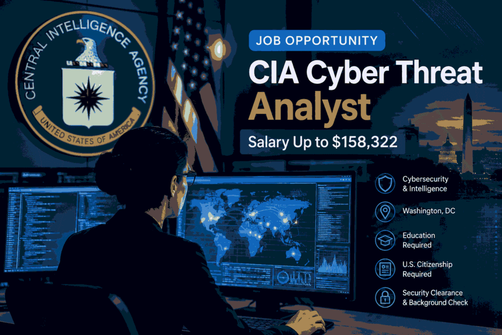 CIA Cyber Threat Analyst Job Offers Salary Up to $158,322