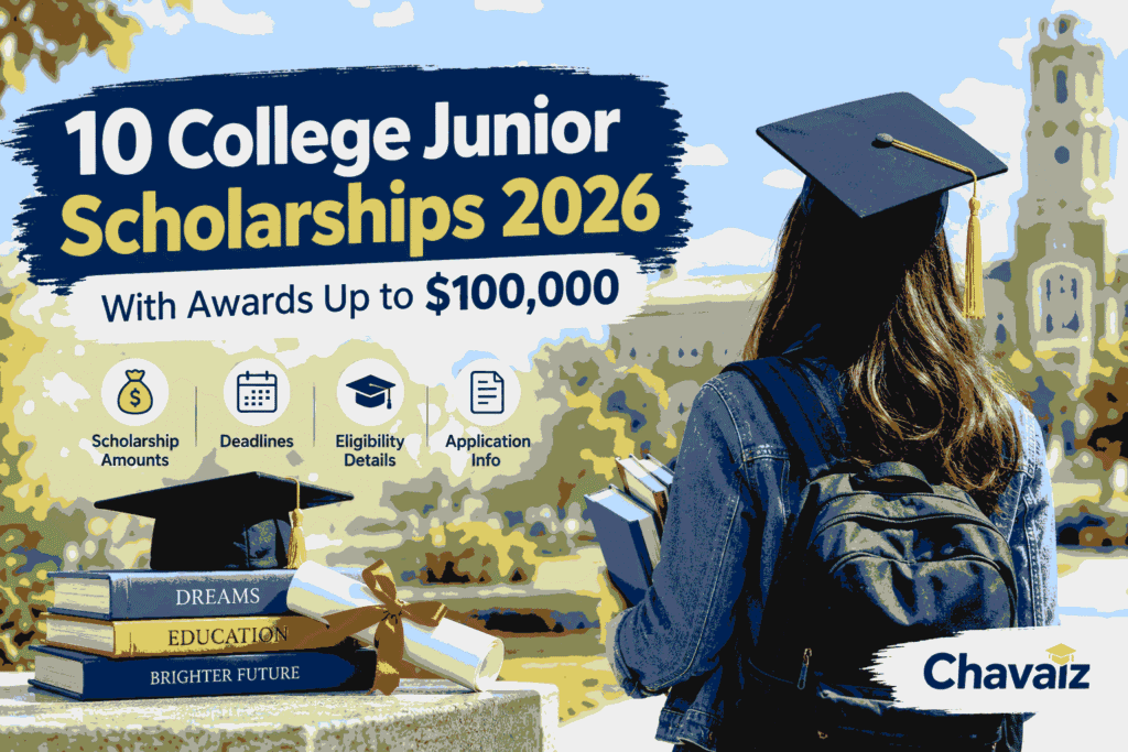10 College Junior Scholarships 2026 With Awards Up to $100,000
